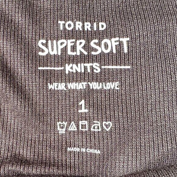 Torrid Women's 1X Super Soft Knits Black Mesh Inset Off Shoulder Long Sleeve Top - Picture 6 of 7